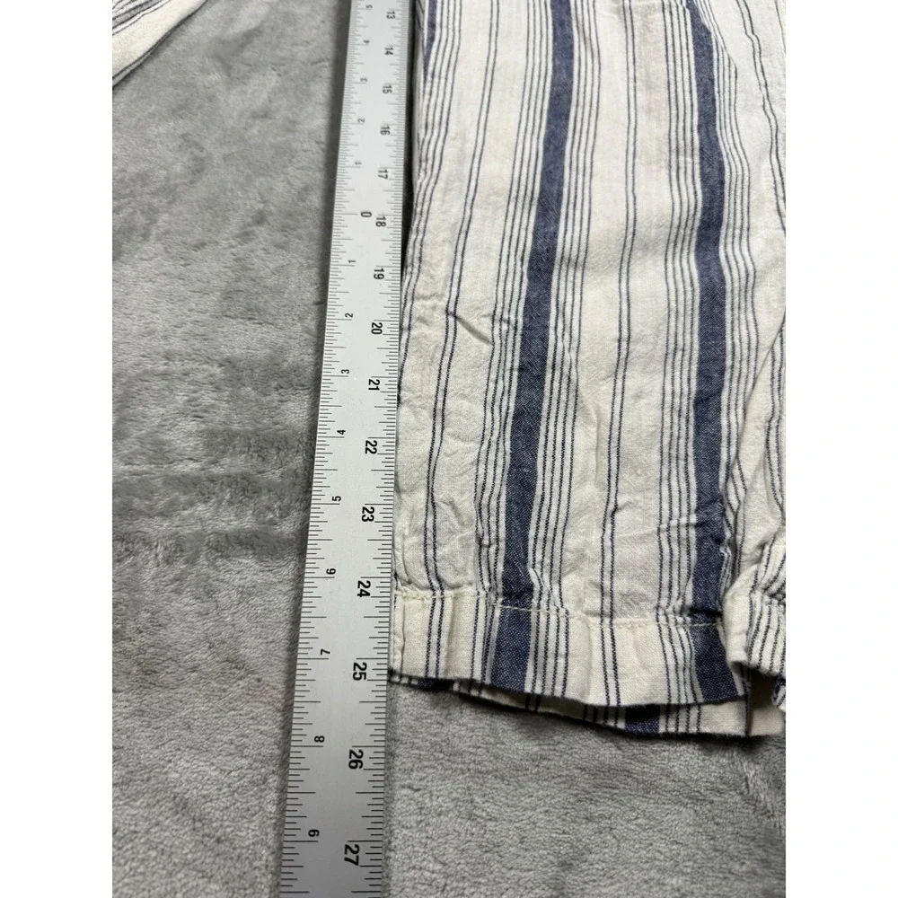 Anthropologie Seashore Striped Linen Blend Drawstring Pants Size 2P - Picture 12 of 13
